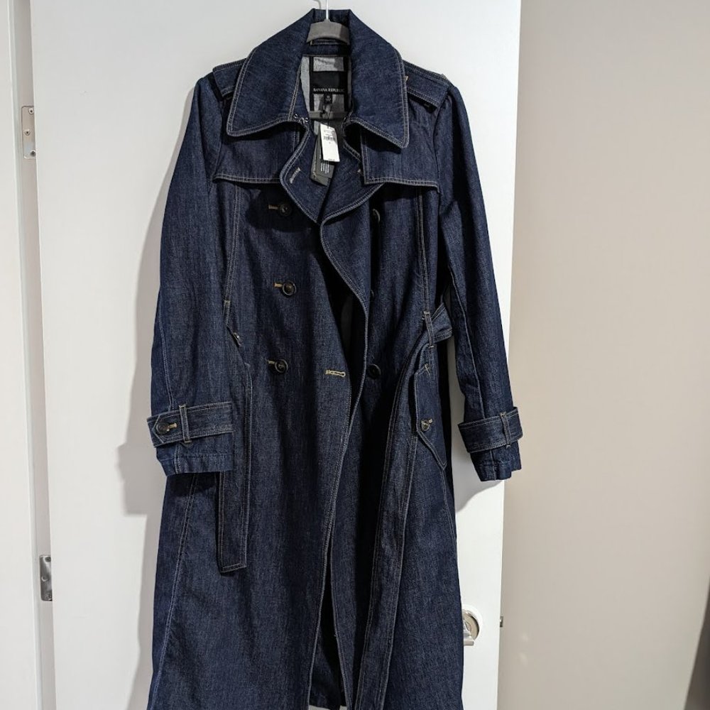 Banana Republic Long Denim Trench Coat